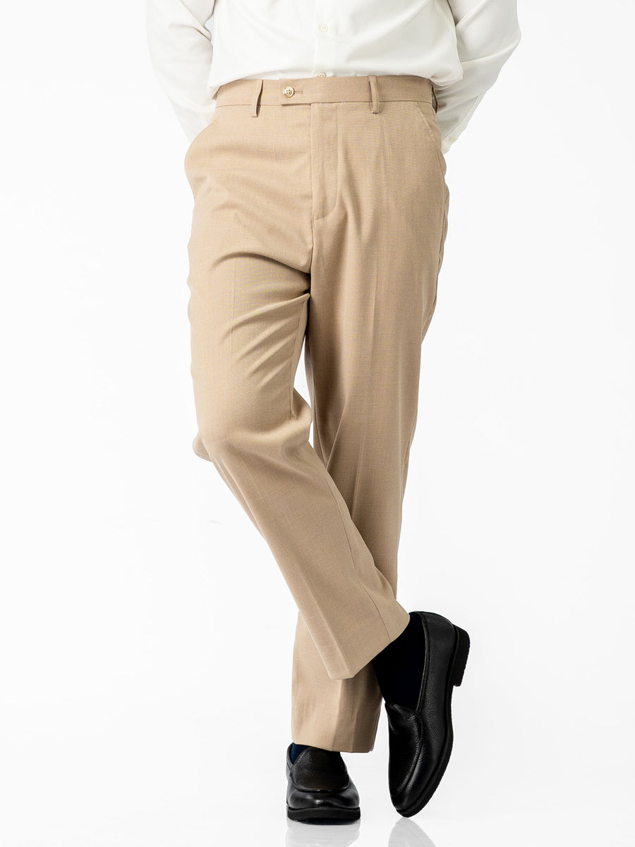 Trousers With Belt Loop - Sand Beige (Regular Fit)