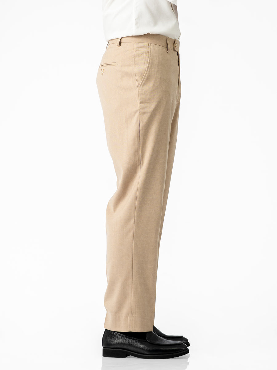 Trousers With Belt Loop - Sand Beige (Regular Fit)