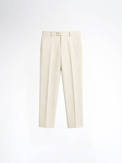 Trousers With Belt Loop - Warm Ivory (Regular Fit)