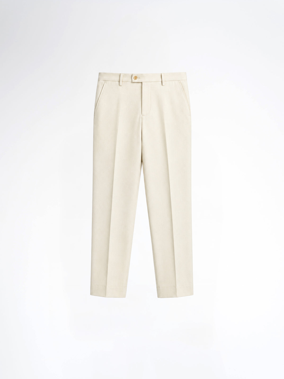 Trousers With Belt Loop - Warm Ivory (Regular Fit)