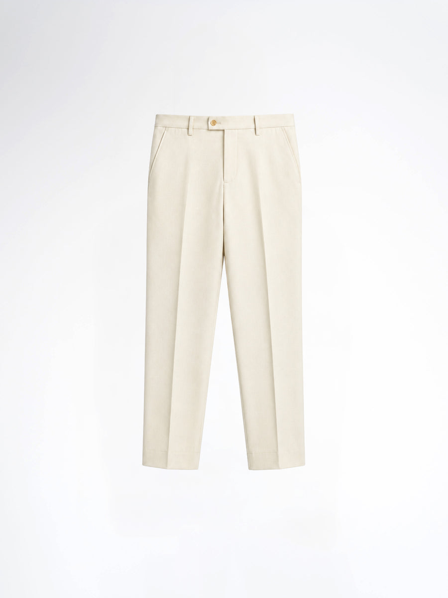 Trousers With Belt Loop - Warm Ivory (Regular Fit)