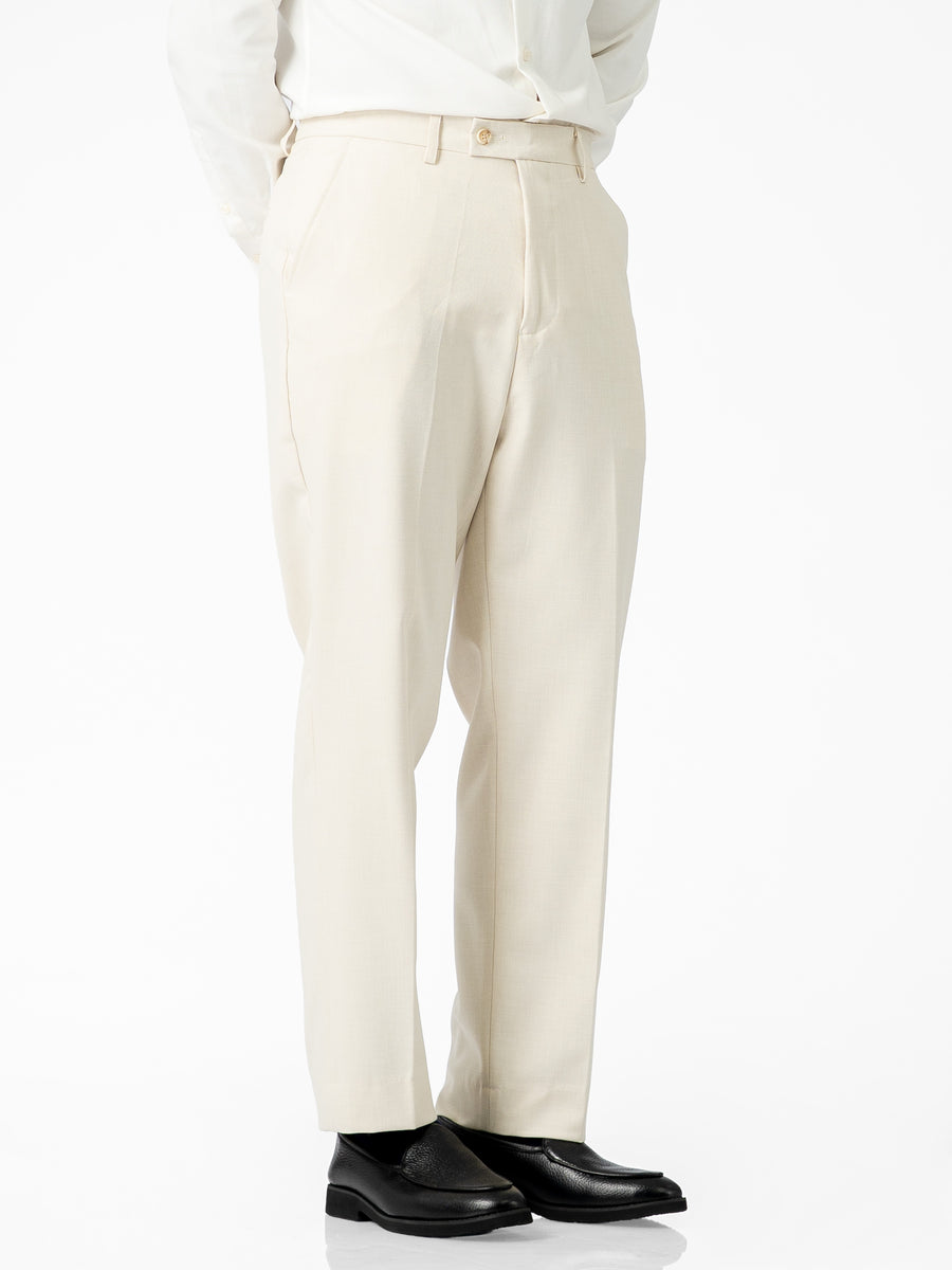 Trousers With Belt Loop - Warm Ivory (Regular Fit)