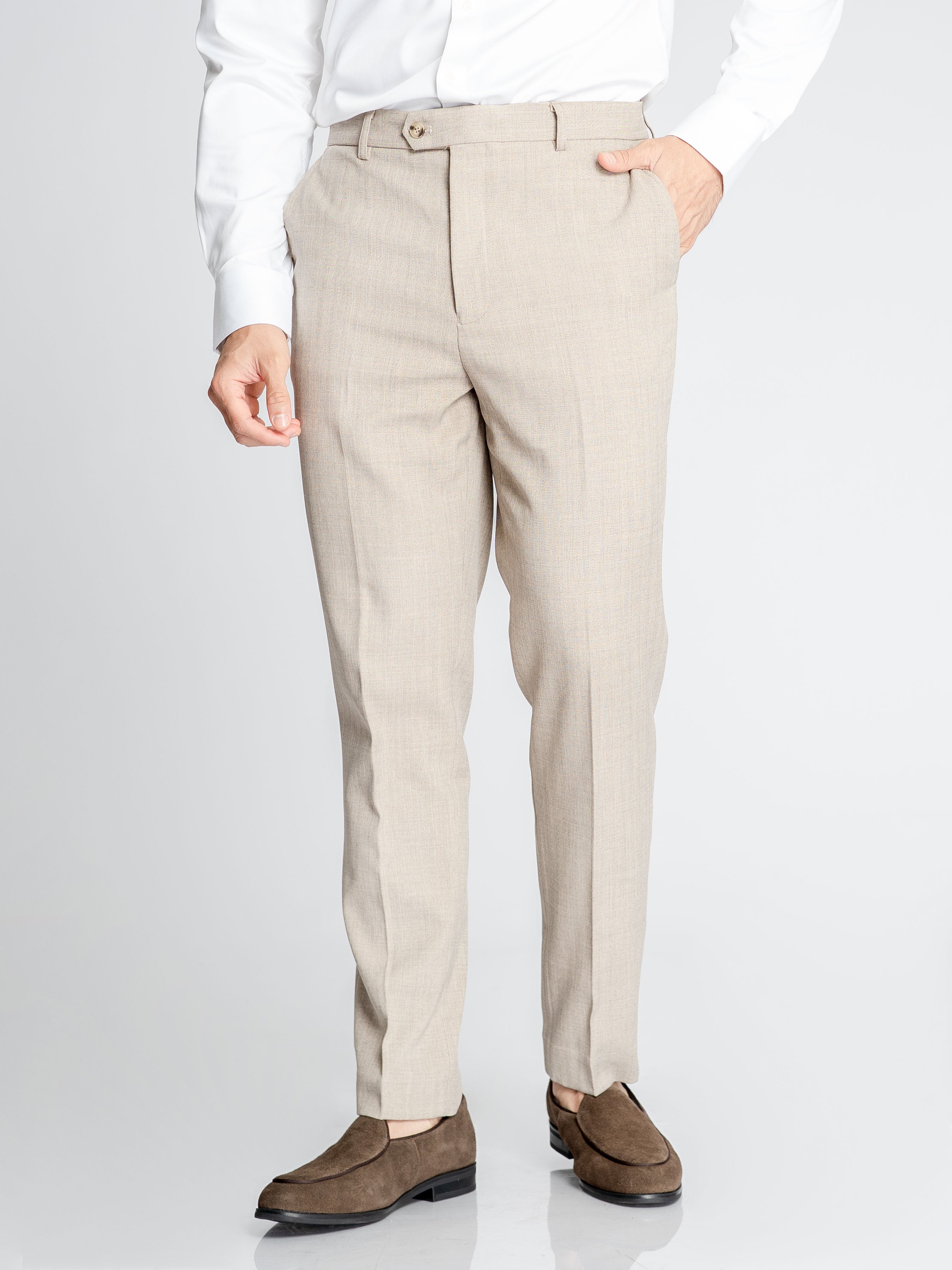 Trousers With Belt Loop - Ash Sand (Slim Straight)