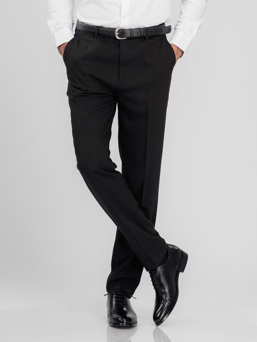 TrousersWithBeltLoopBlackCharcoalSlimStraight2 - Zeve