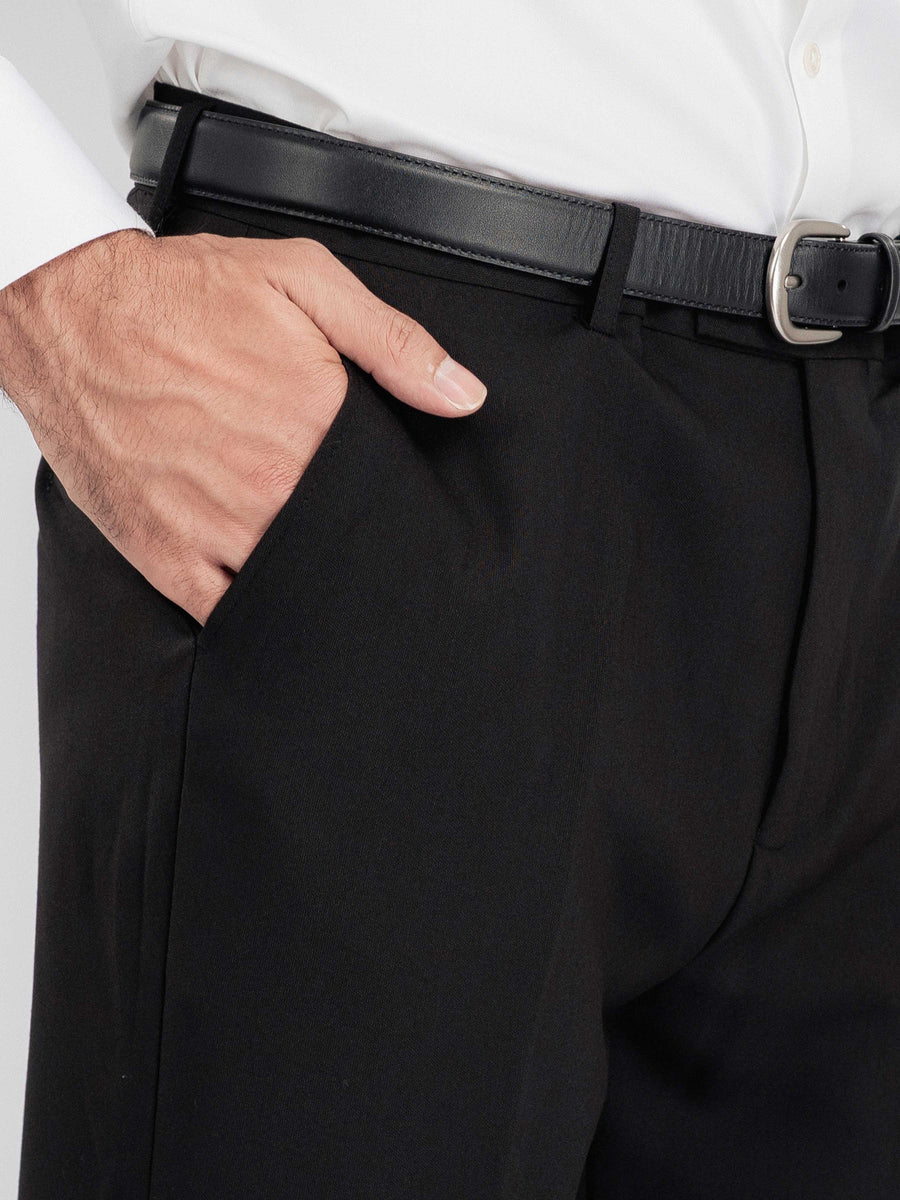 TrousersWithBeltLoopBlackCharcoalSlimStraight4 - Zeve