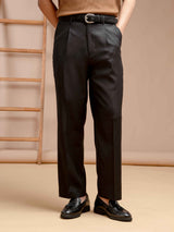 TrousersWithBeltLoopBlackWideFit1 - Zeve