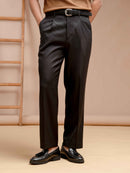 TrousersWithBeltLoopBlackWideFit2 - Zeve