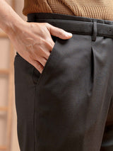TrousersWithBeltLoopBlackWideFit5 - Zeve