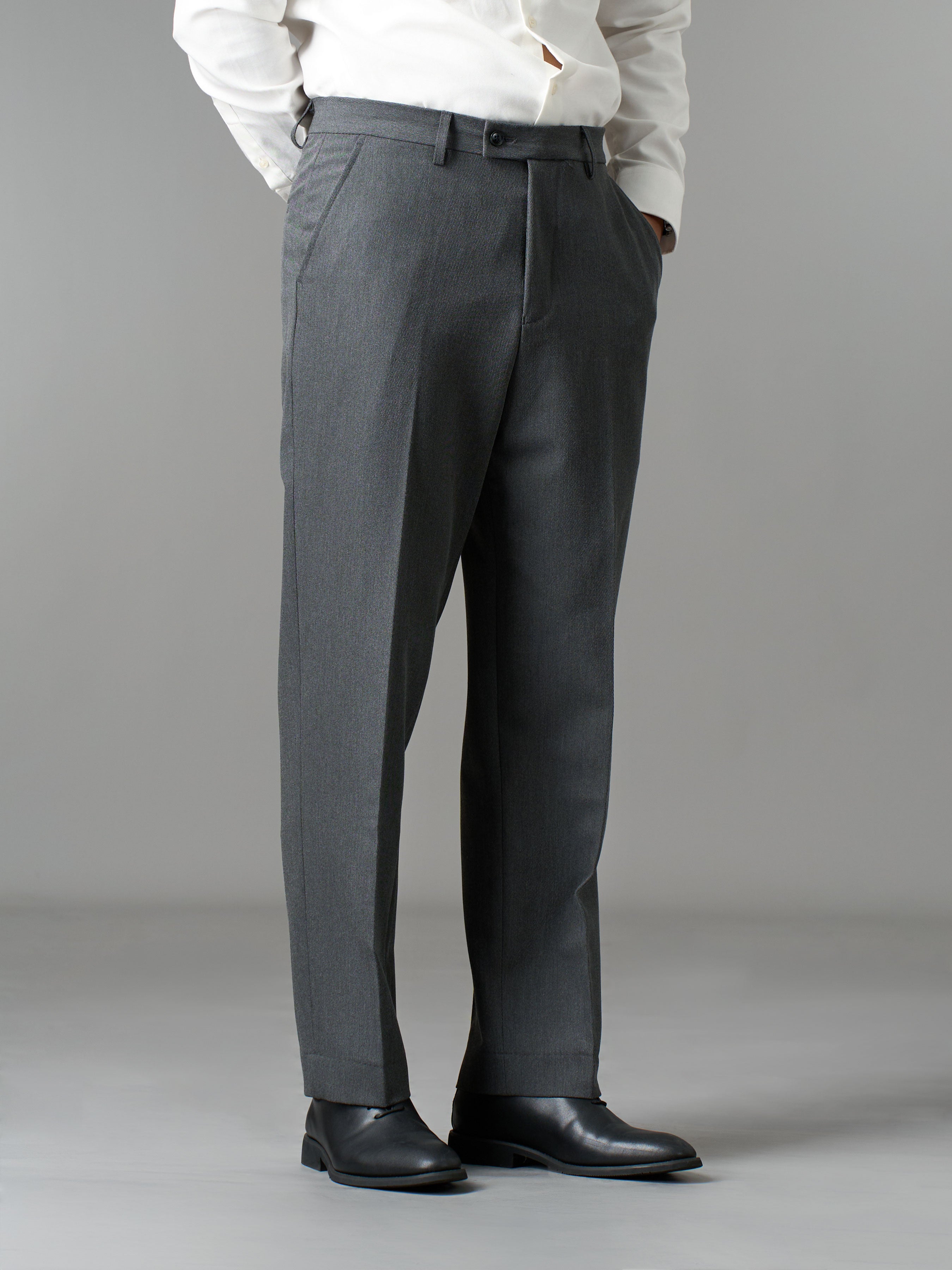 Trousers With Belt Loop - Graphite Grey (Regular Fit)