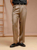 TrousersWithBeltLoopCoffeeWideFit1 - Zeve