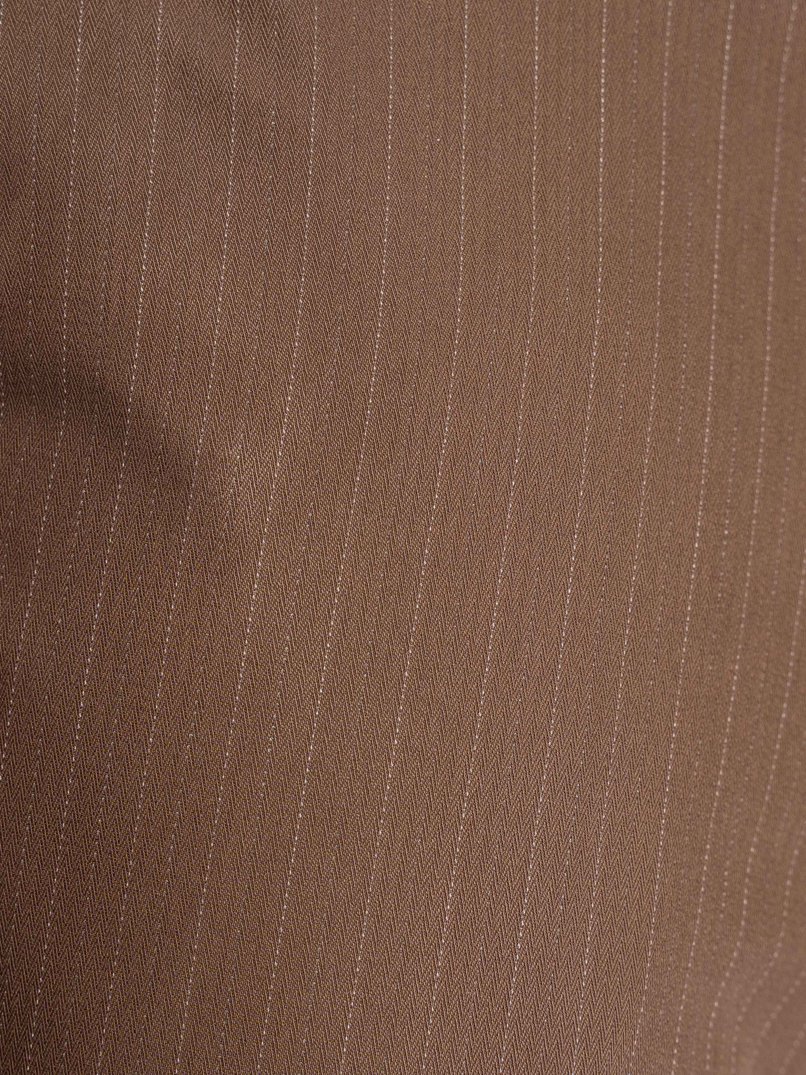 Trousers With Belt Loop - Dark Brown Pinstripe (Slim Straight)