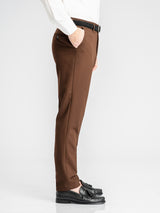 TrousersWithBeltLoopDarkBrown_SlimStraight_3 - Zeve