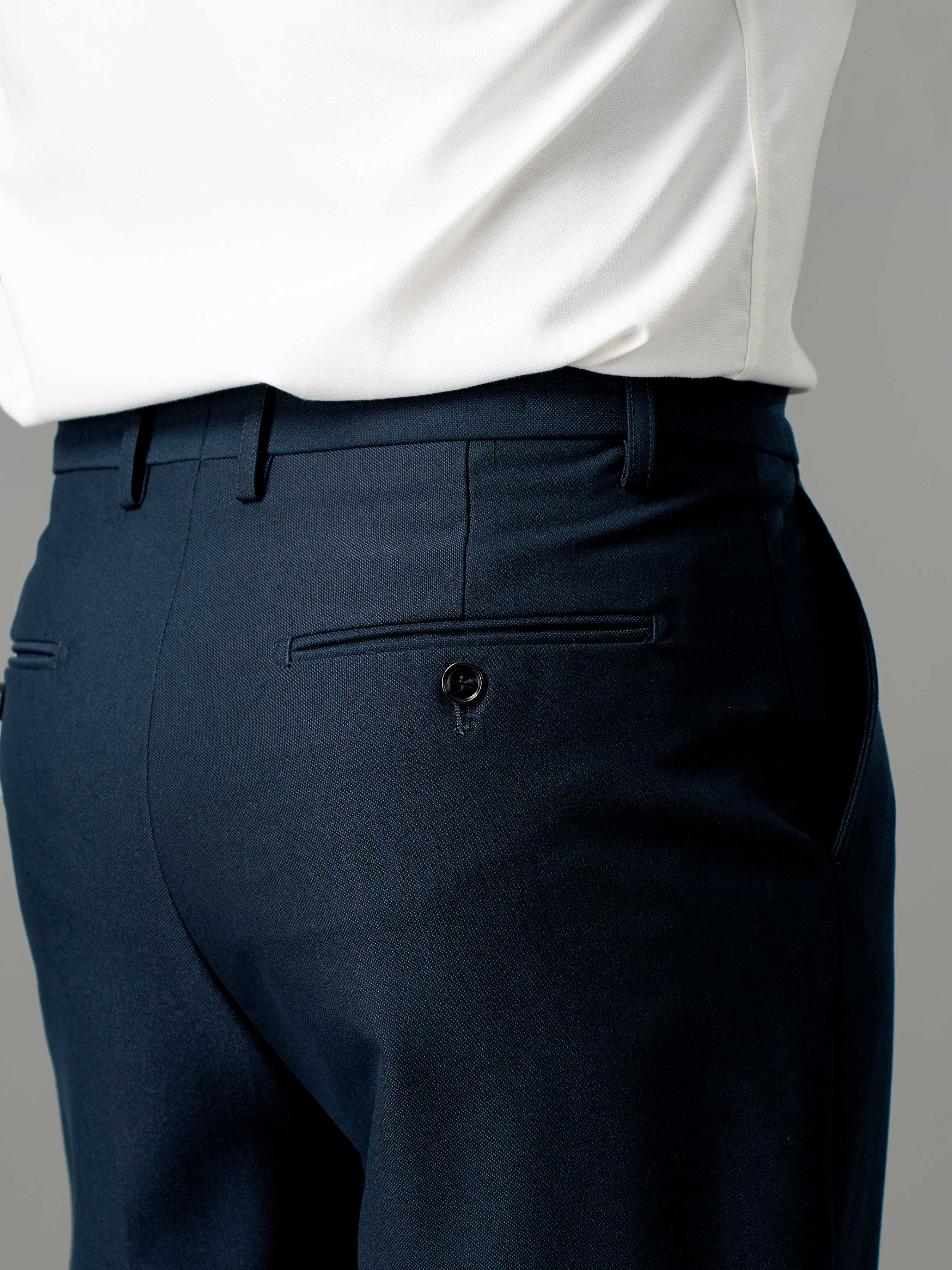 Trousers With Belt Loop - Deep Navy (Regular Fit)