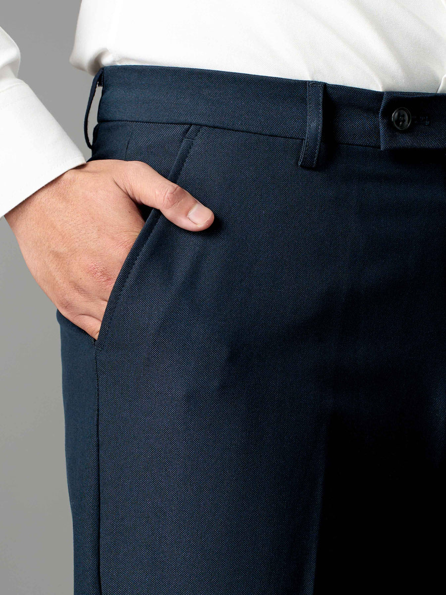 Trousers With Belt Loop - Deep Navy (Regular Fit)