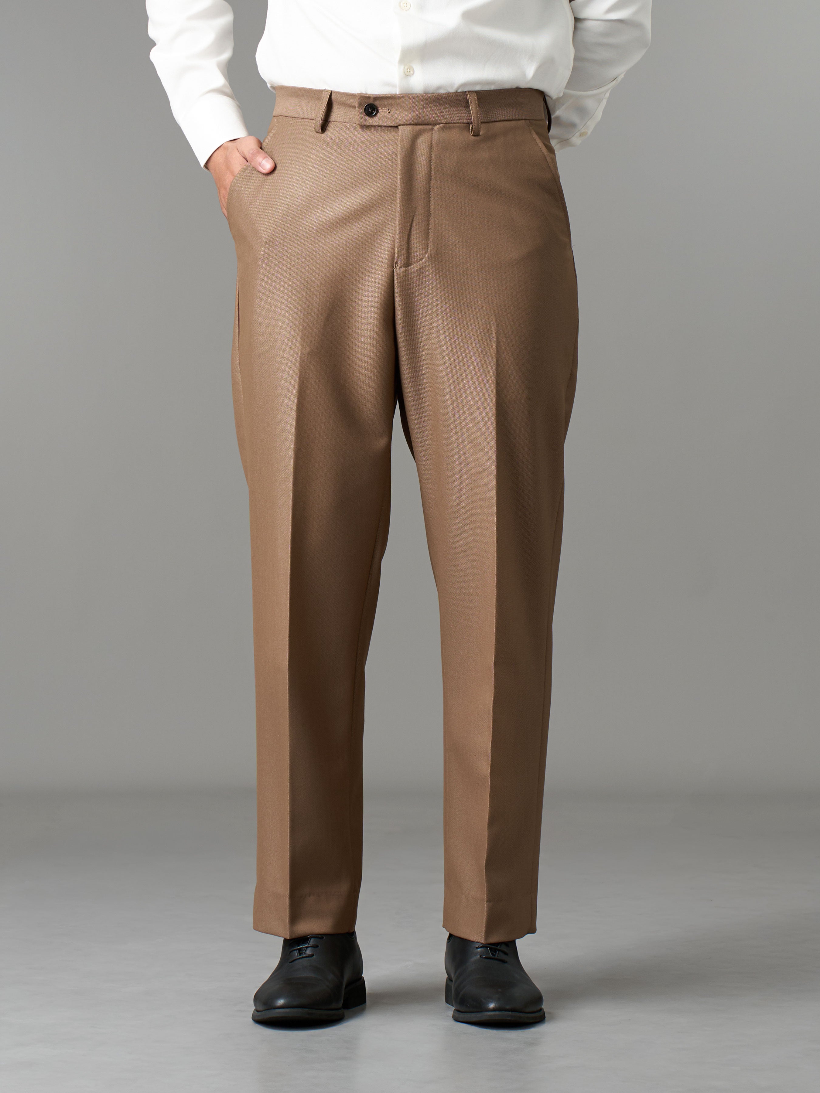 Trousers With Belt Loop - Golden Khaki (Regular Fit)