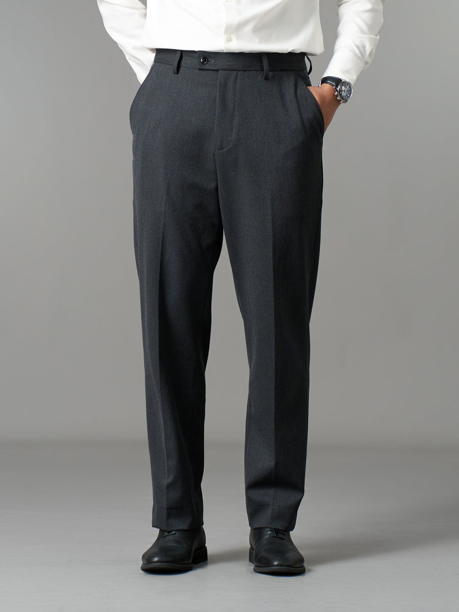 Trousers With Belt Loop - Charcoal Grey (Regular Fit)