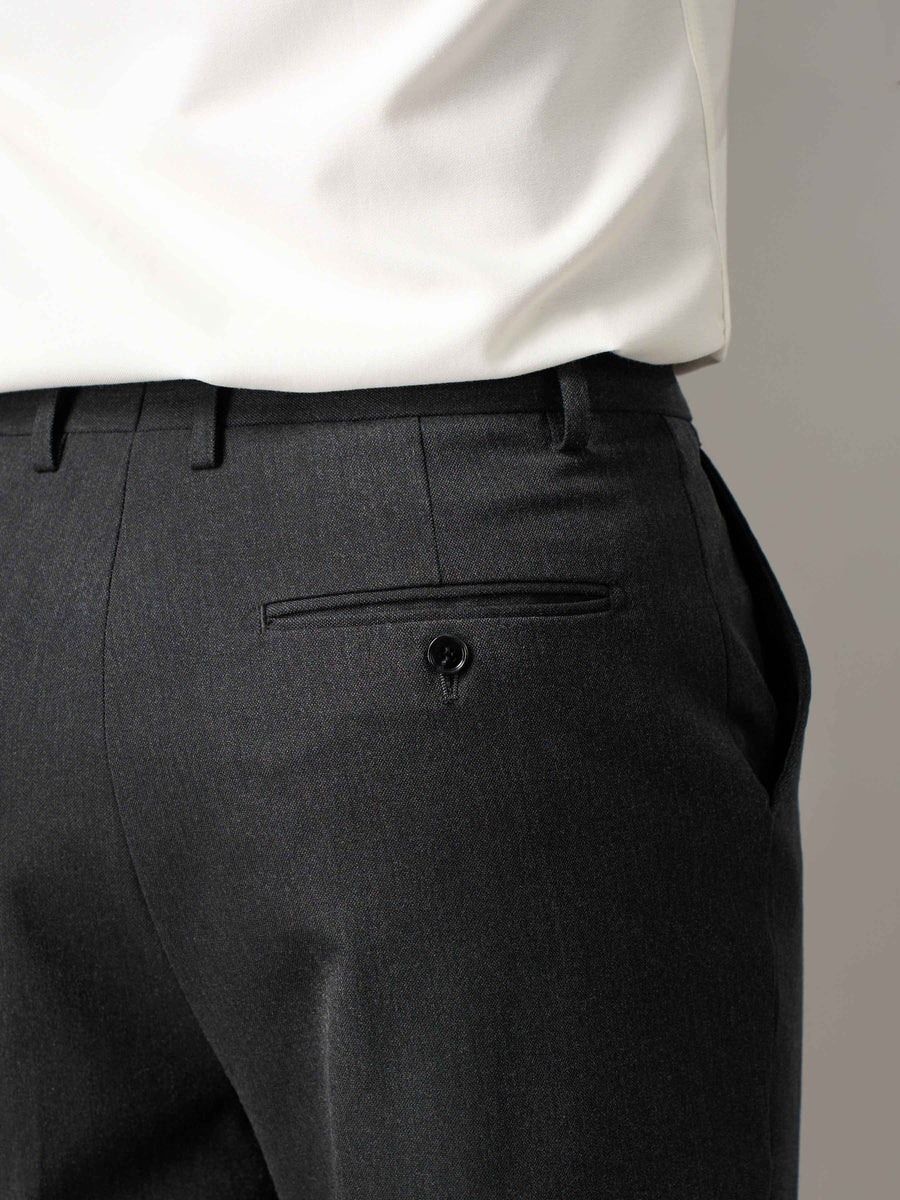 Trousers With Belt Loop - Charcoal Grey (Regular Fit)