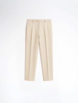 Trousers With Belt Loop - Ivory Beige (Regular Fit)