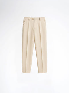 Trousers With Belt Loop - Ivory Beige (Regular Fit)