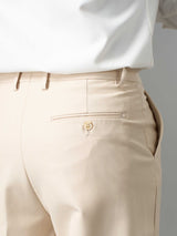 Trousers With Belt Loop - Ivory Beige (Regular Fit)