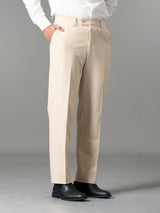 Trousers With Belt Loop - Ivory Beige (Regular Fit)
