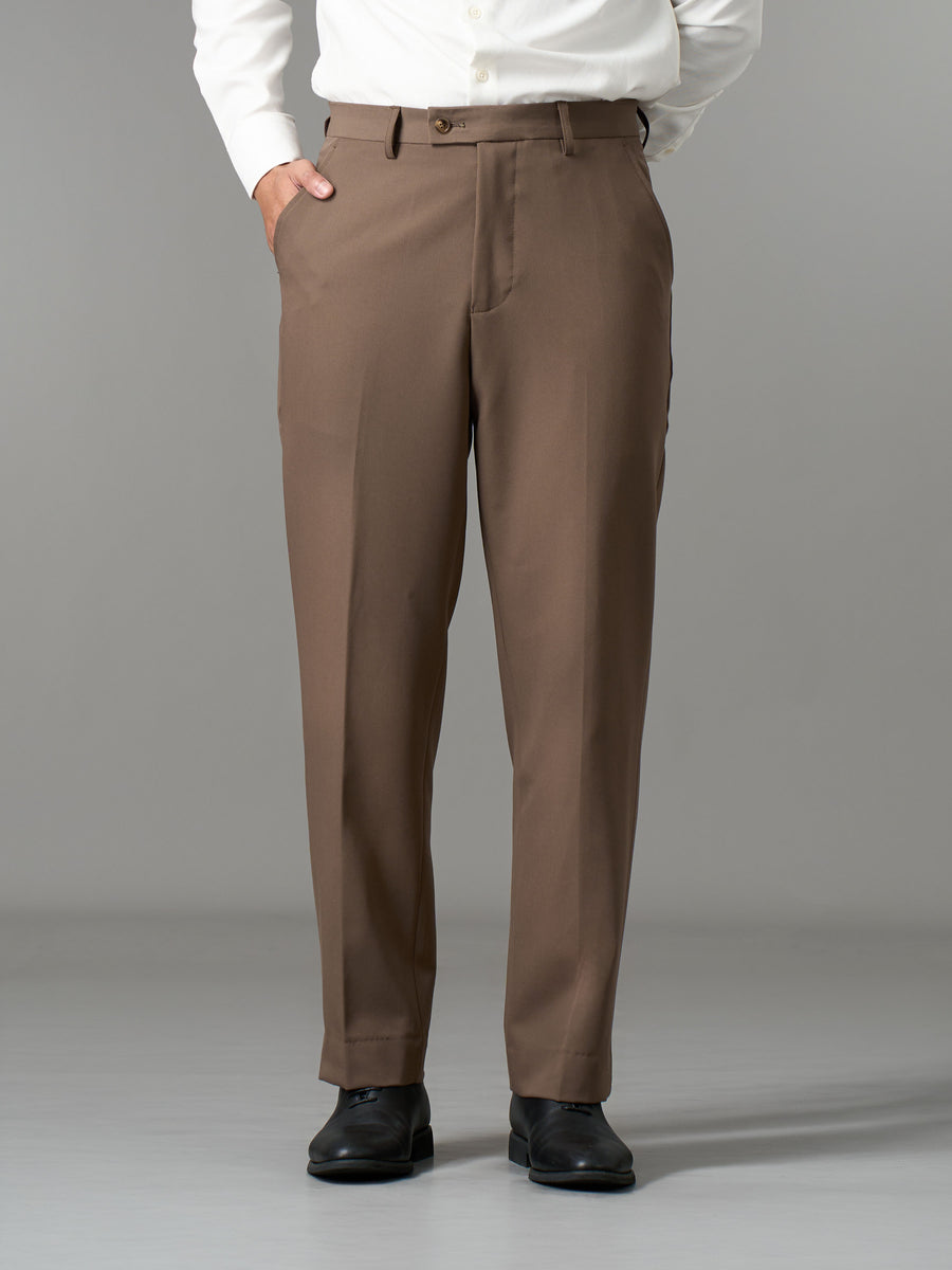 Trousers With Belt Loop - Mocha Brown (Regular Fit)