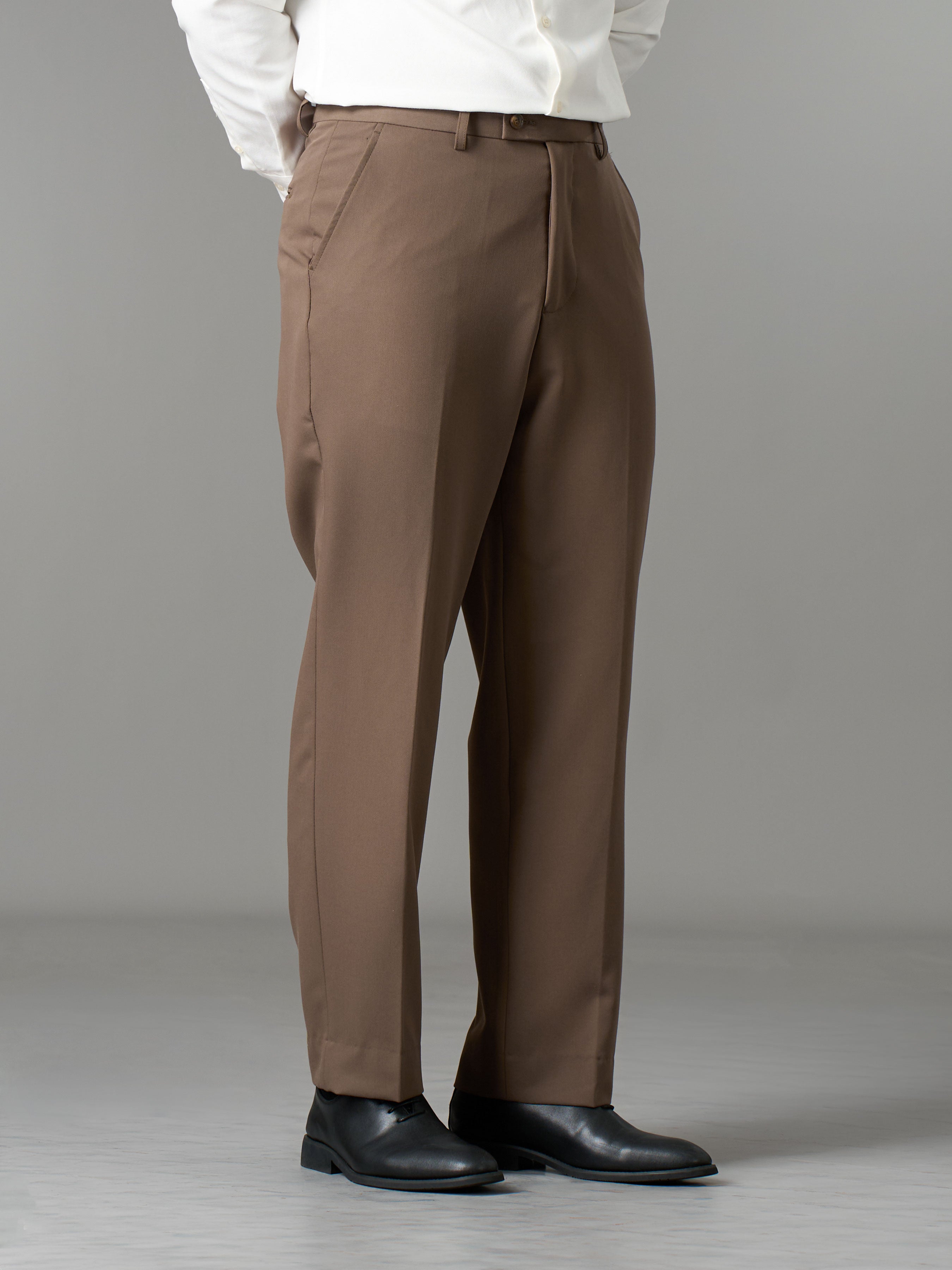 Trousers With Belt Loop - Mocha Brown (Regular Fit)