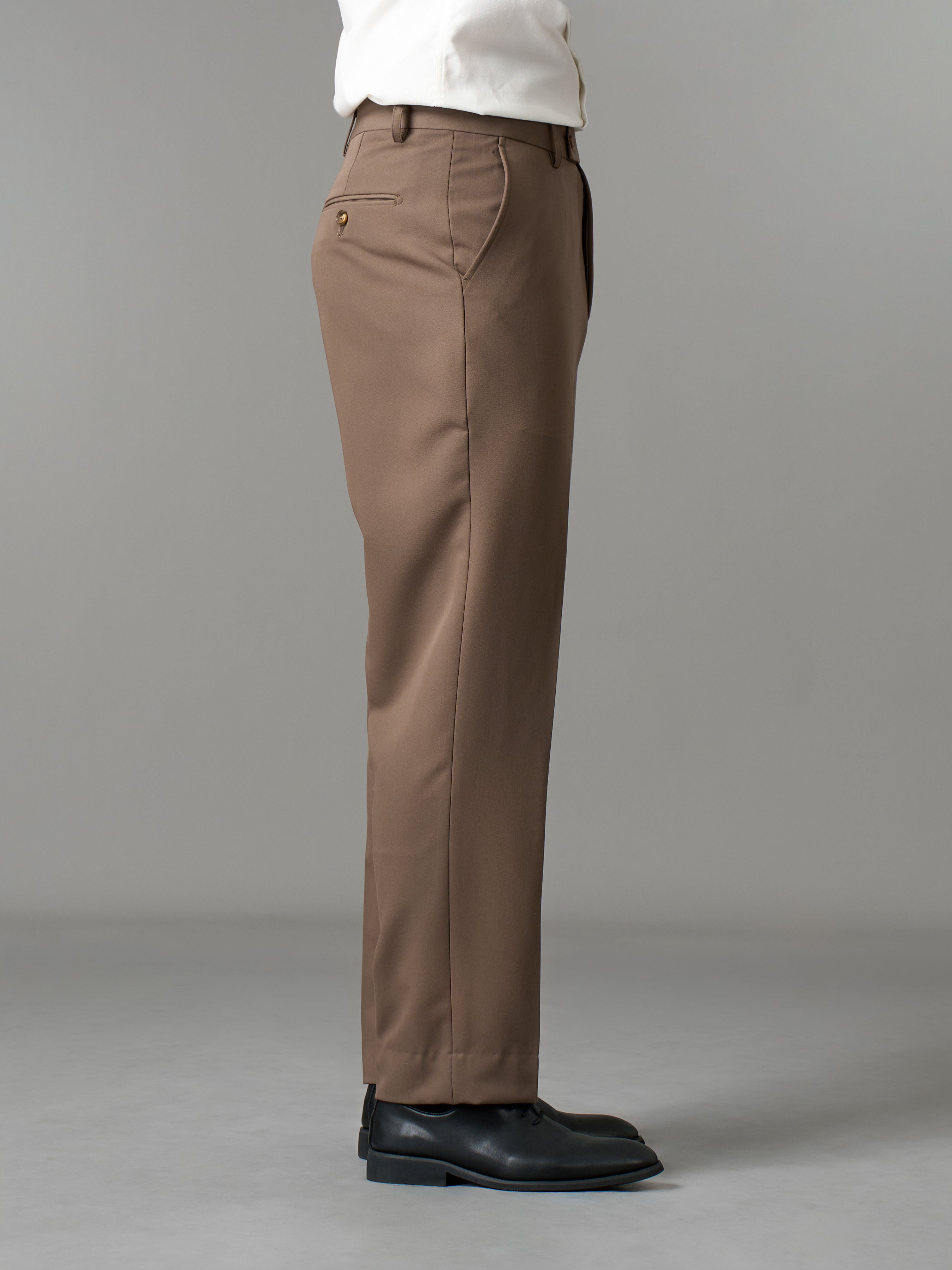 Trousers With Belt Loop - Mocha Brown (Regular Fit)
