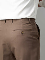 Trousers With Belt Loop - Mocha Brown (Regular Fit)