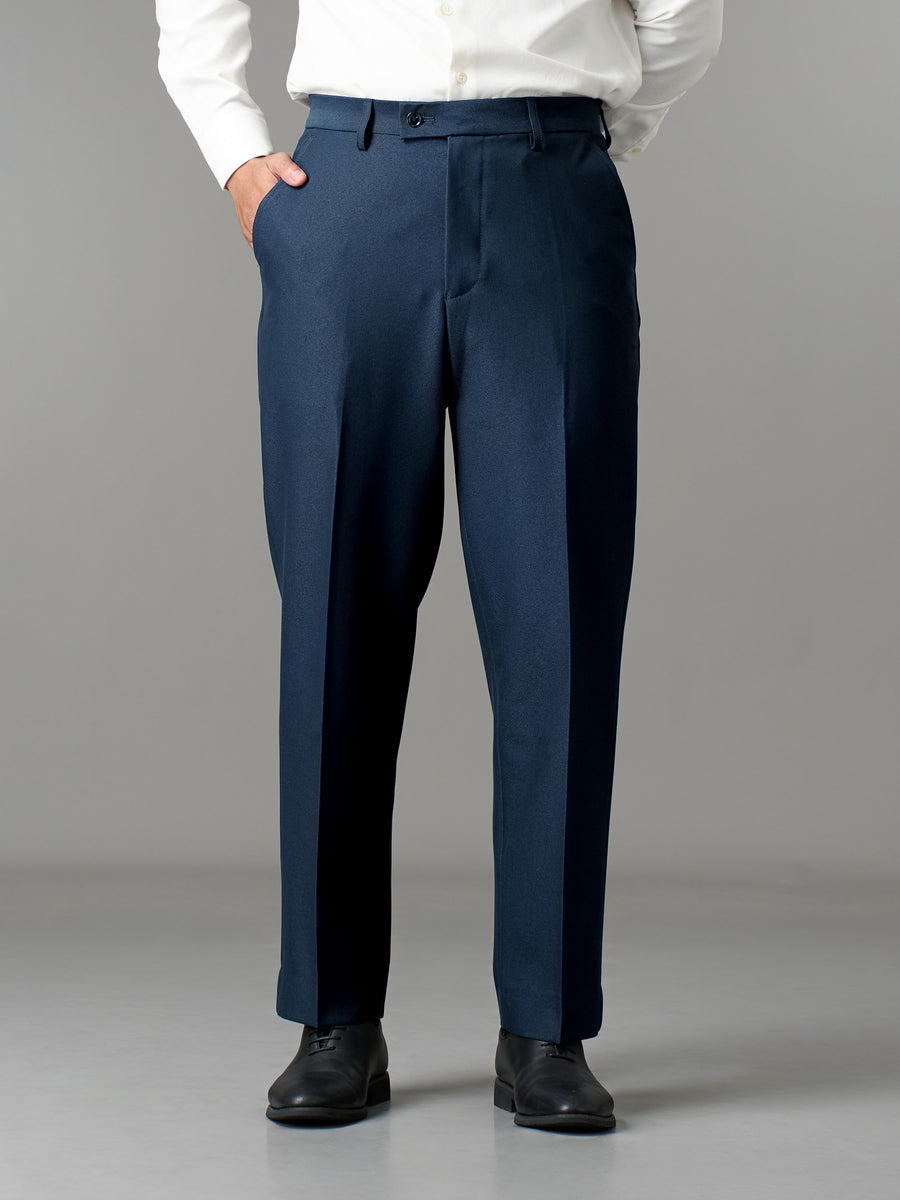 Trousers With Belt Loop - Oxford Blue (Regular Fit)