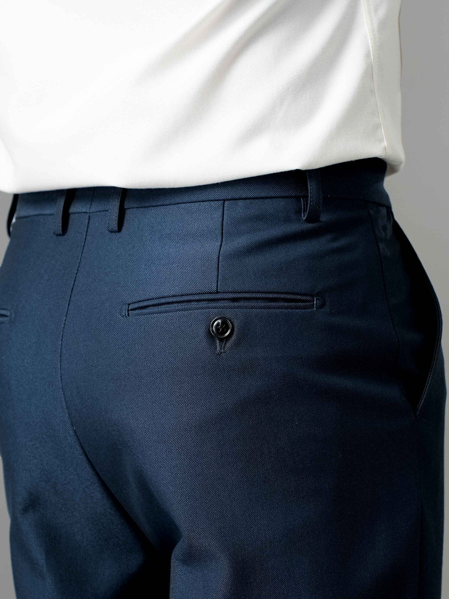 Trousers With Belt Loop - Oxford Blue (Regular Fit)