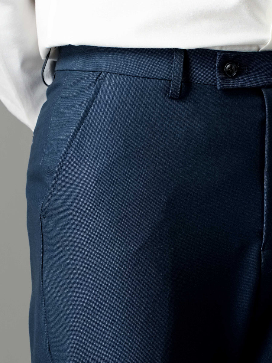Trousers With Belt Loop - Oxford Blue (Regular Fit)