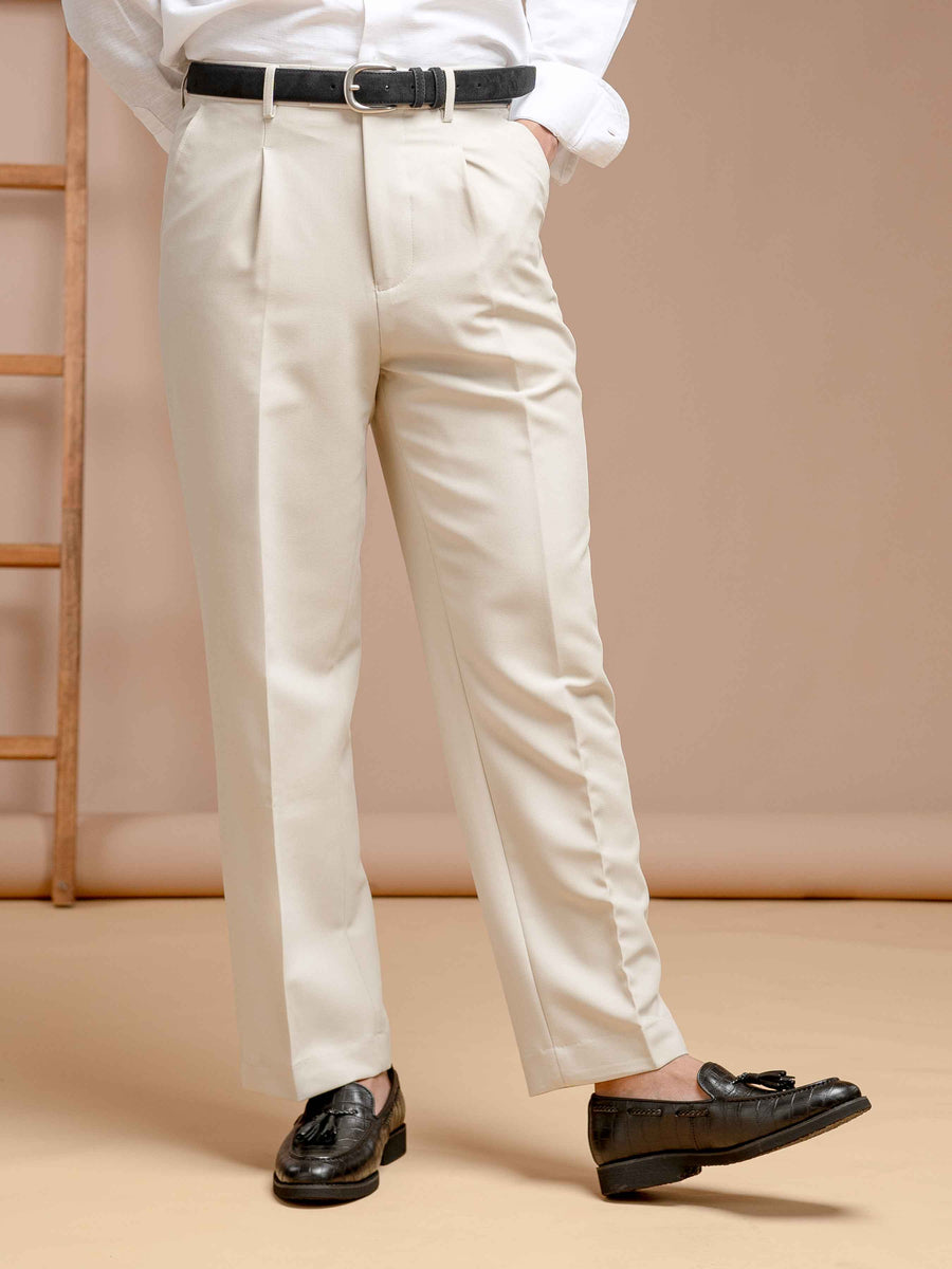 TrousersWithBeltLoopWhiteWideFit1 - Zeve