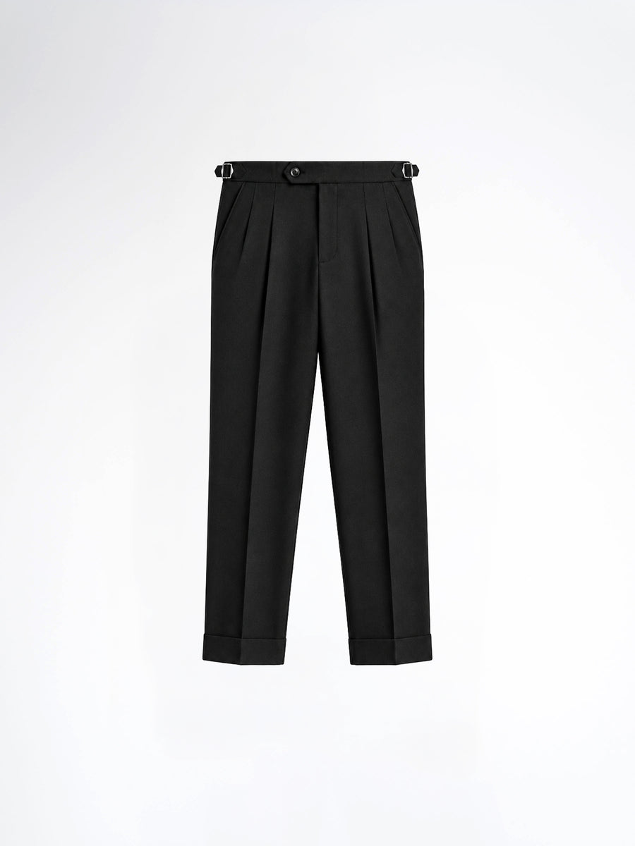 Trousers With Side Adjuster - Classic Black (Regular Fit)
