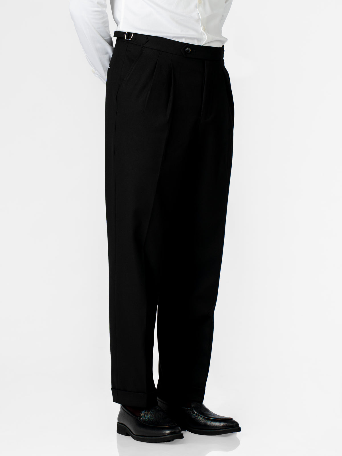 Trousers With Side Adjuster - Classic Black (Regular Fit)