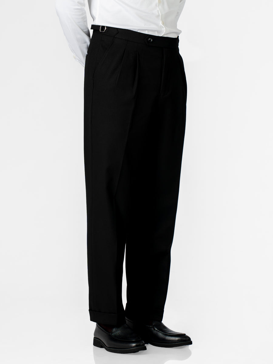 Trousers With Side Adjuster - Classic Black (Regular Fit)