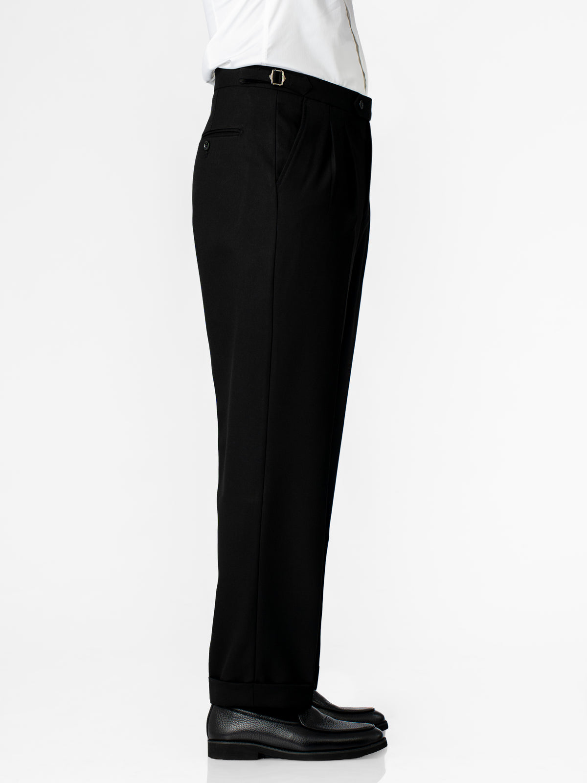 Trousers With Side Adjuster - Classic Black (Regular Fit)