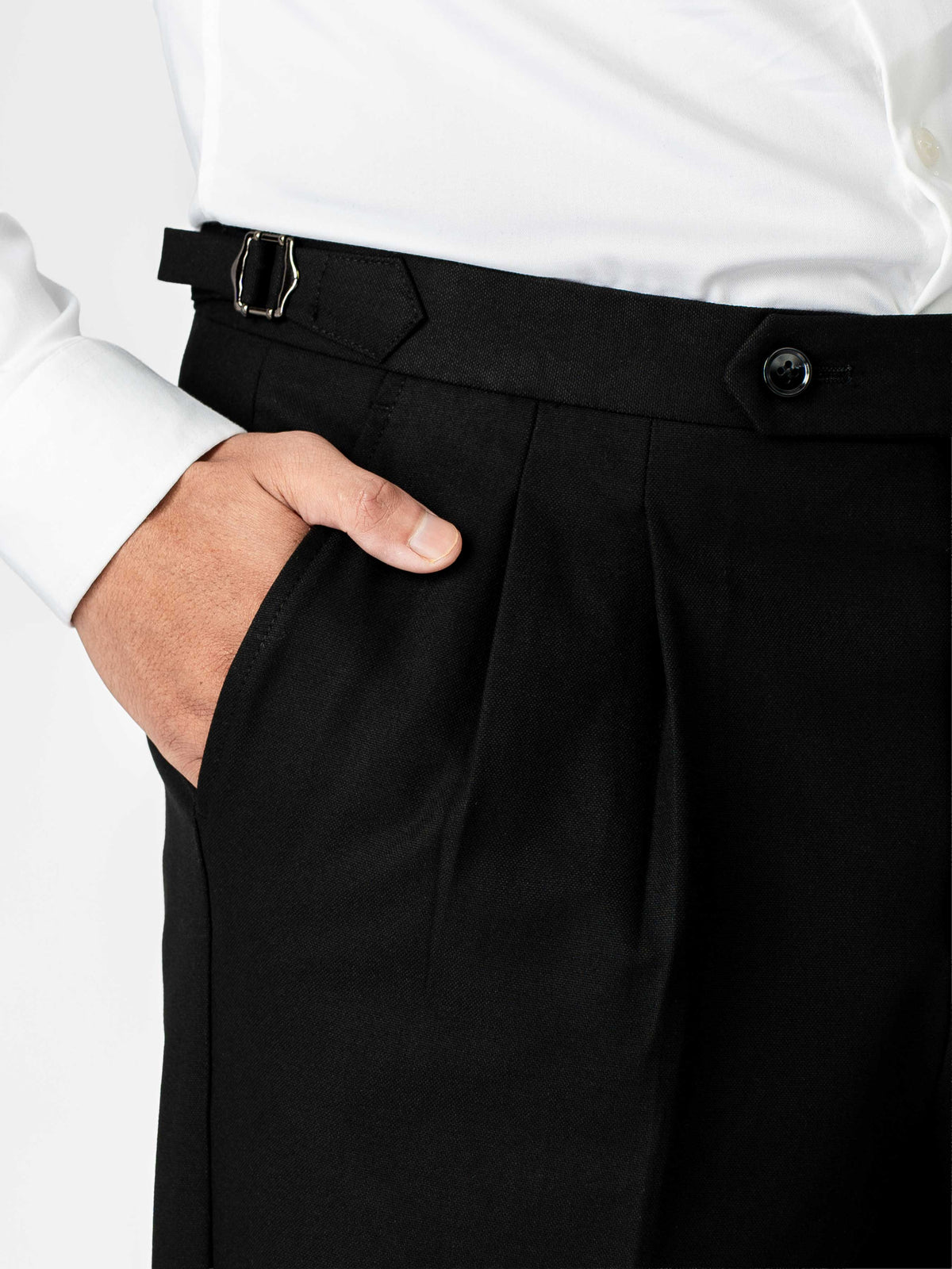 Trousers With Side Adjuster - Classic Black (Regular Fit)