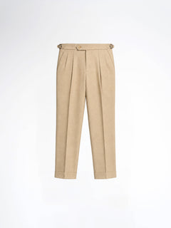 Trousers With Side Adjuster - Sand Beige (Regular Fit)