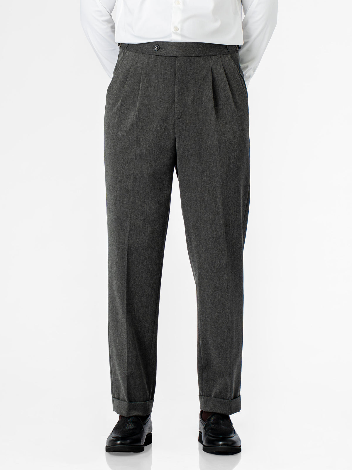 Trousers With Side Adjuster - Steel Grey (Regular Fit)