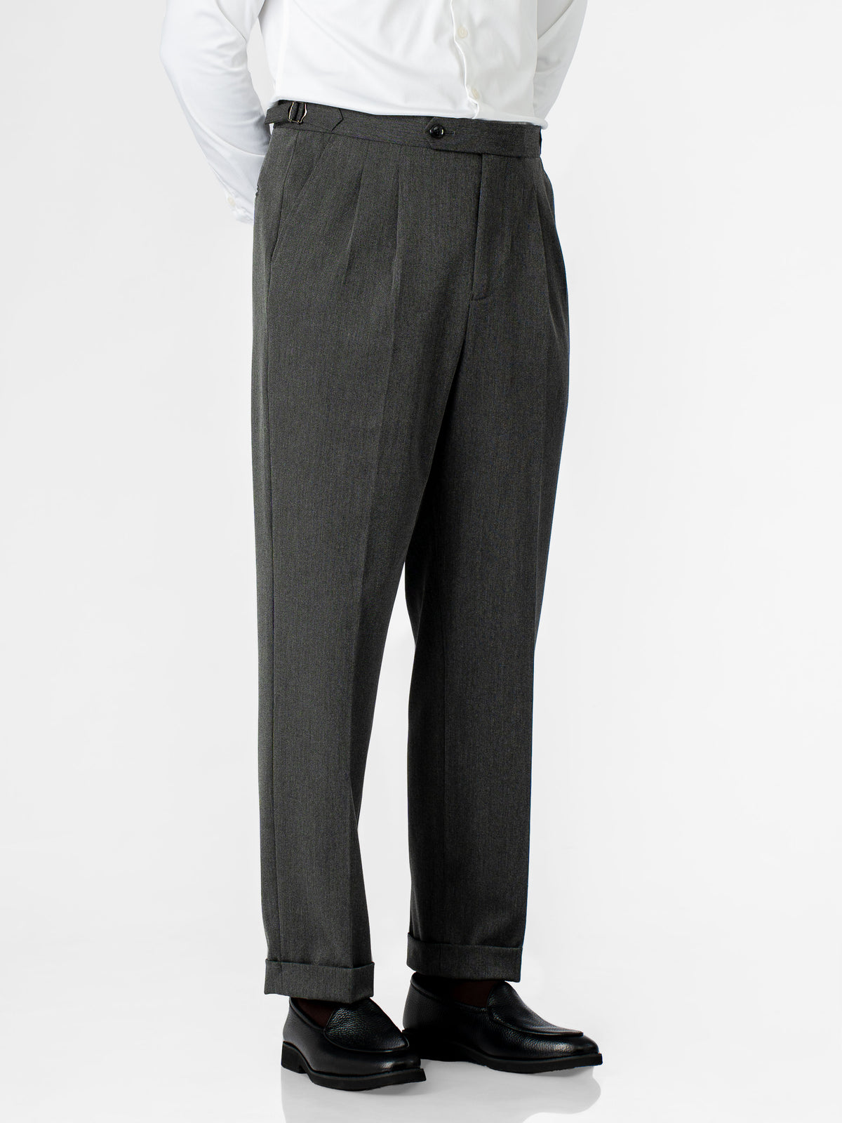 Trousers With Side Adjuster - Steel Grey (Regular Fit)