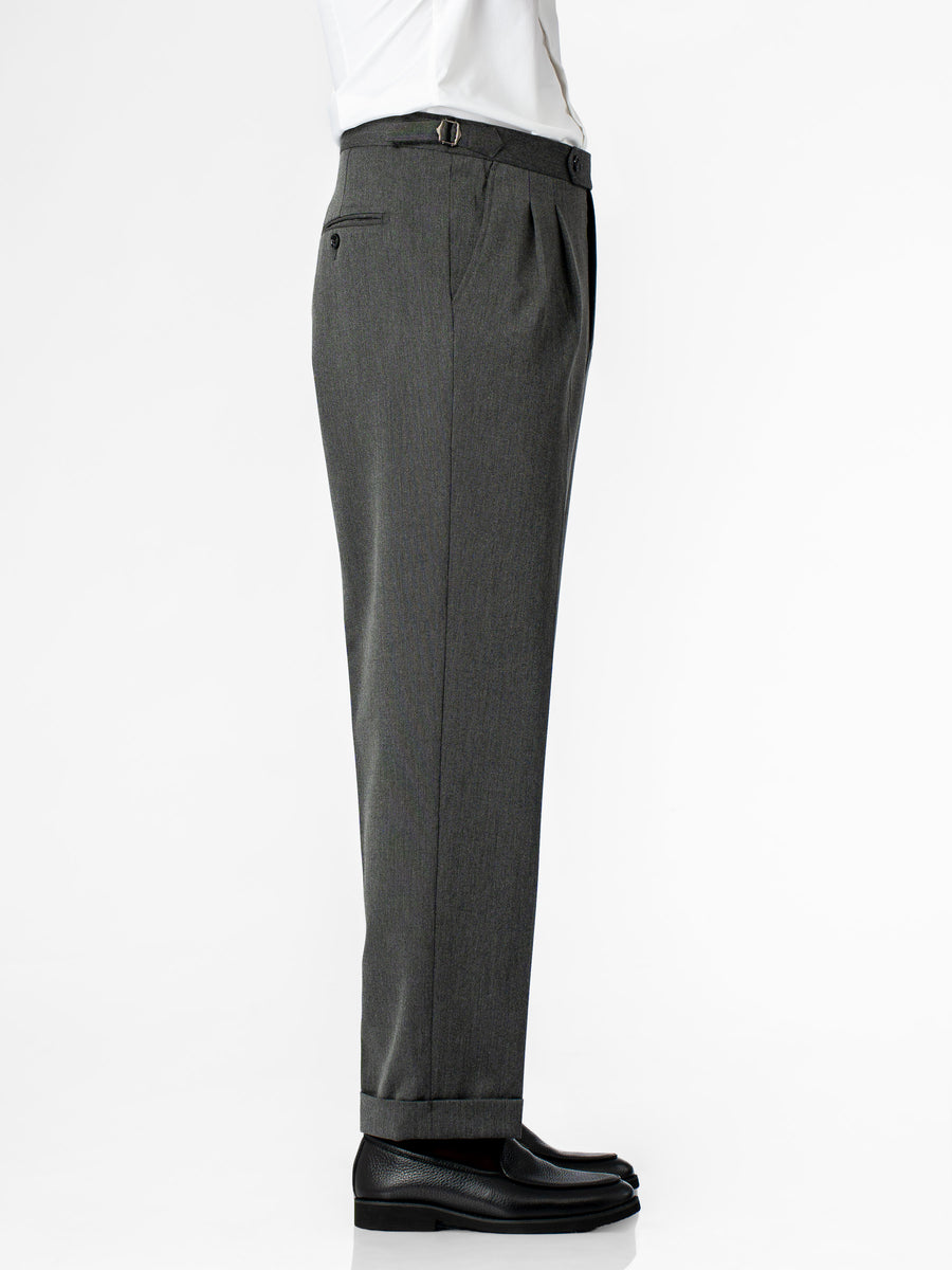 Trousers With Side Adjuster - Steel Grey (Regular Fit)