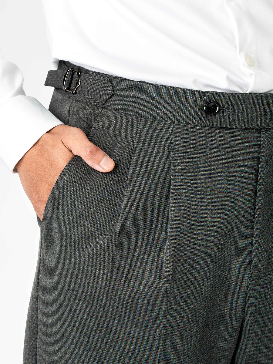 Trousers With Side Adjuster - Steel Grey (Regular Fit)