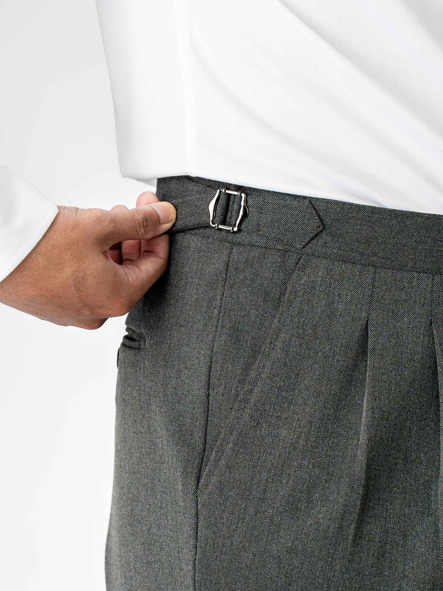 Trousers With Side Adjuster - Steel Grey (Regular Fit)