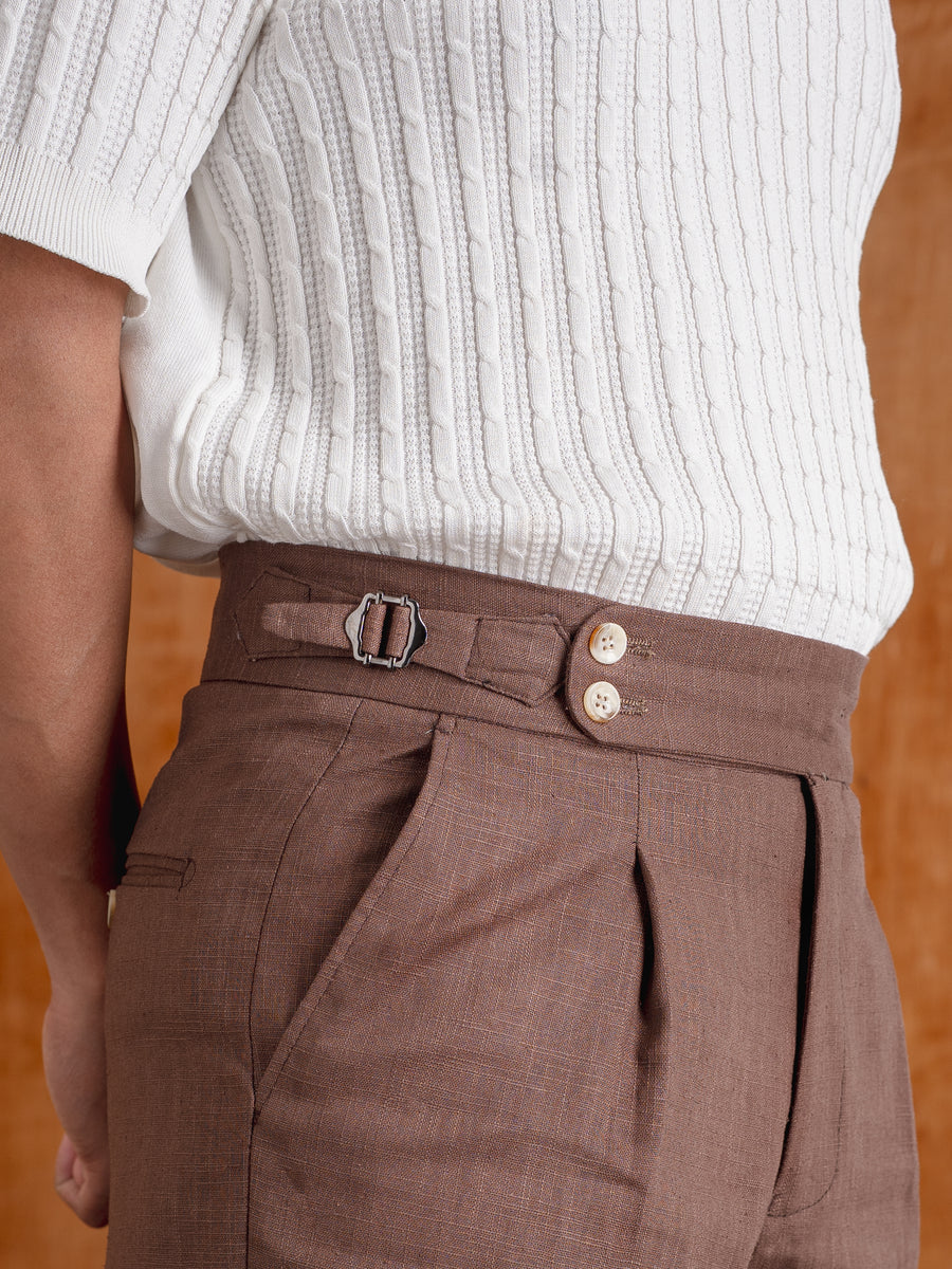 TrousersWithSideAdjustersLinenCoffeePlain_Wide-Fit_04 - Zeve