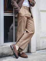 TrousersWithSideAdjustersLinenOliveBrownPlain_WideFit_2_92299d20-959b-4d19-b3b7-969d6c8d976e - Zeve