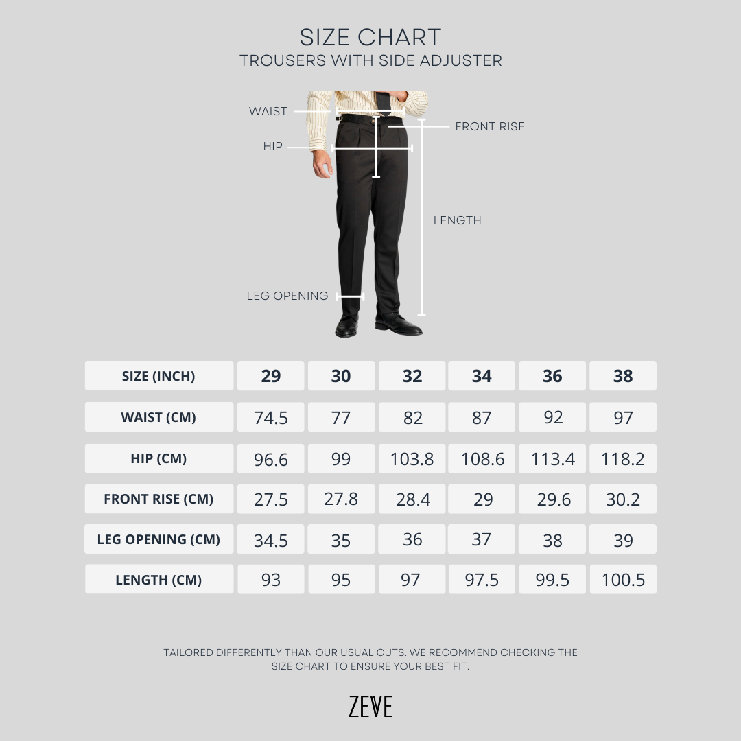 Trousers With Side Adjuster - Onxy Black (Slim Straight)