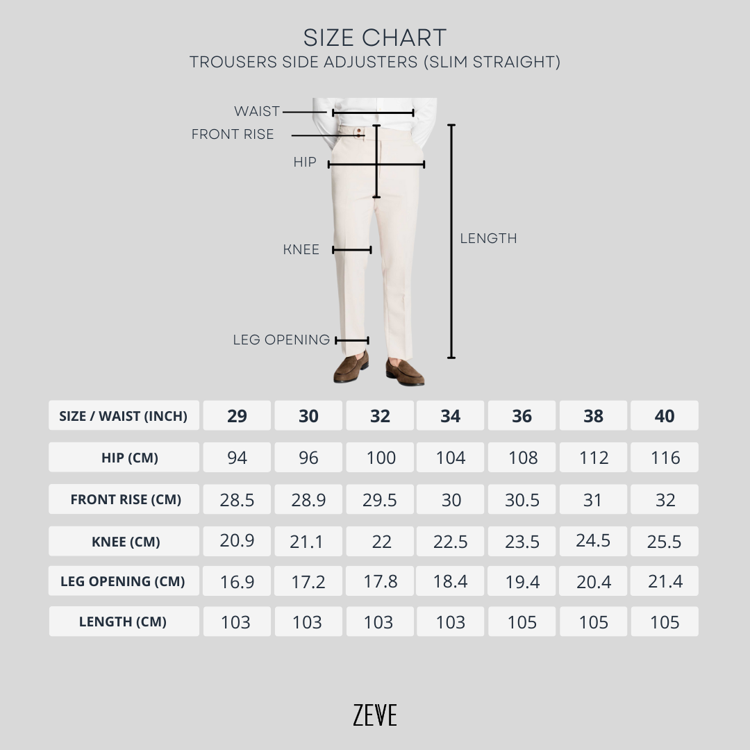 Trousers With Side Adjuster -Chalk White (Slim Straight)