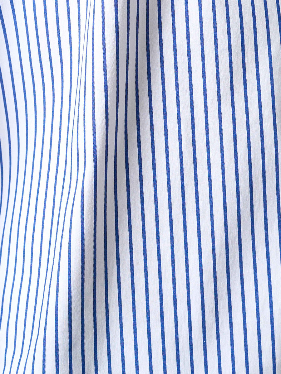 Two-Toned Shirt - White Blue Stripe (Button Down Collar)
