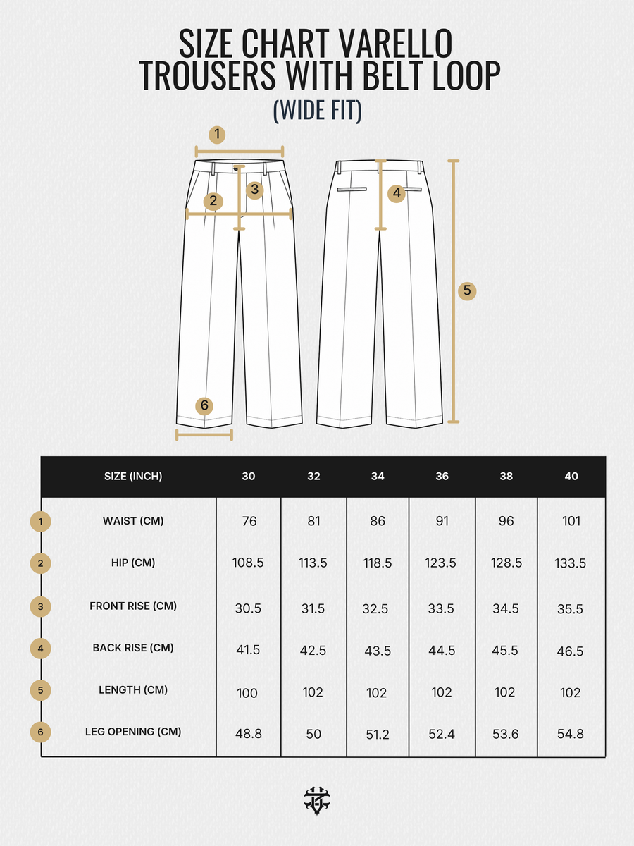 Varello Trousers With Belt Loop - Brown (Wide Fit)